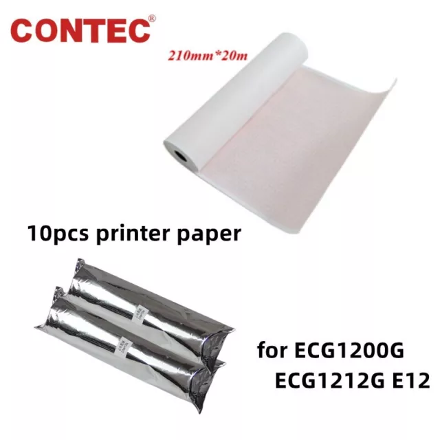 CONTEC 10pcs Printer Paper 210mm*20m for ECG1200G ECG1212G E12 Recorder