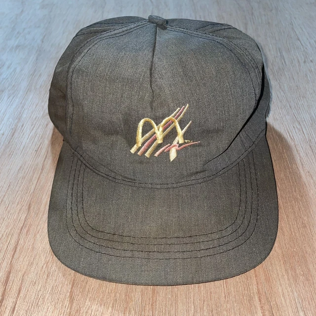 Vintage McDonald's Employee Uniform Hat Baseball Cap Adult Gray Snapback Rare!