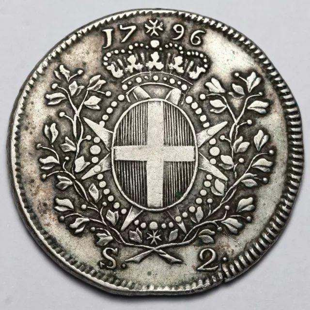 1796 Grand Master Emmanuel De Rohan Order Of Malta Silver 2 Two Scudi Coin 2