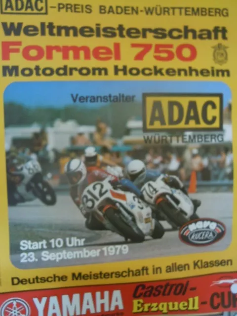 original  PLAKAT 1979 WM Motorräder Formel 750 POSTER Hockenheim Ring DUCATI