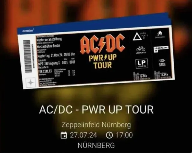 1 AC/DC Konzert Karte Nürnberg 27.07.2024 Stehplatz