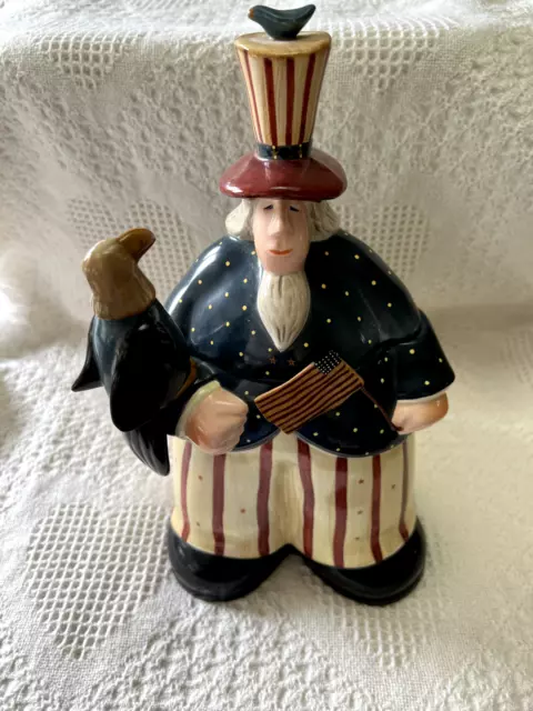 Williraye Studio - "UNCLE SAM COOKIE JAR" - 2001 -  Patriotic -  New/No Box