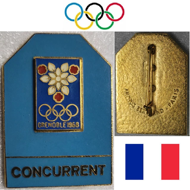 Très Rare Insigne Officiel Jeux Olympiques Grenoble 1968 FIS