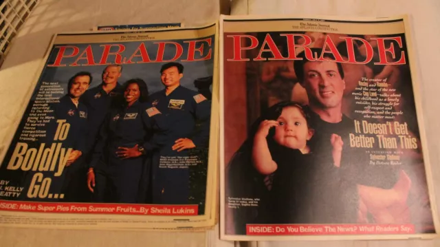 Parade Newspaper Magazine Lot of 2 June and July 1997 Vintage Sylvester Stallone