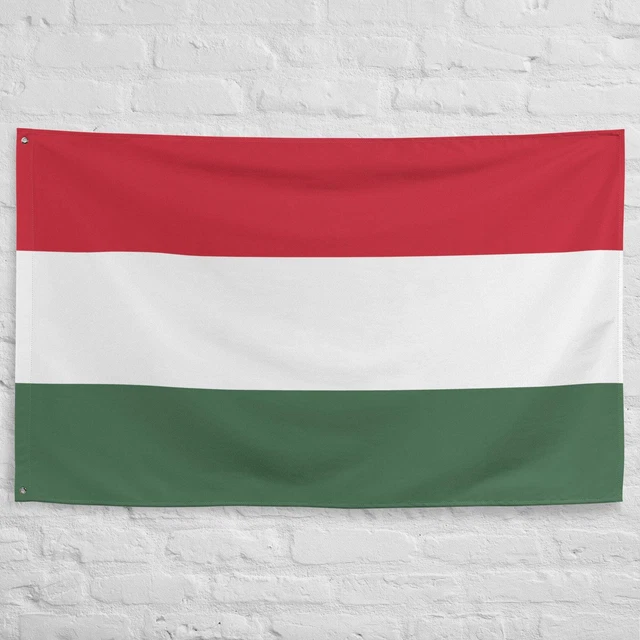 thumbnail image 2 of 3x5 Foot Hungary Flag With Crest – Hungarian National Flag Banner – 100% Polyester, Made In USA 2 of 11