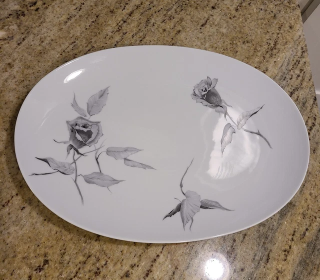 RAYMOND LOEWY Continental China Jet Rose Germany Oval Serving Platter 13"
