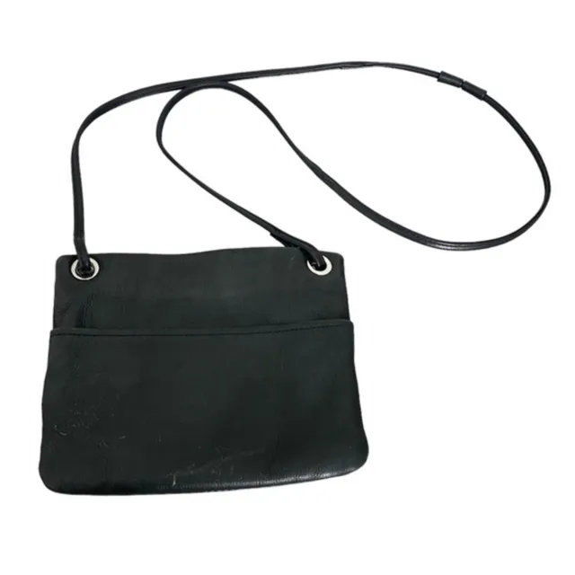 Margot black Pebbled leather crossbody handbag purse metal zip
