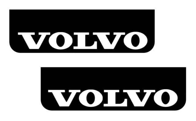 VOLVO Lorry HGV Truck Mudflaps 18 x 60cm Smooth Black PVC Mud Flaps White Text