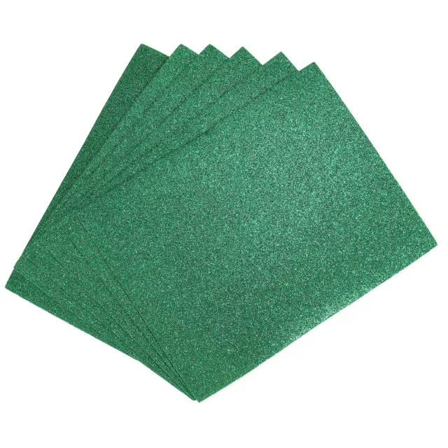 EVA Foam Sheets Glitter Dark Green 10.8 x 8.5 Inch 2mm Thick Crafts Foam 15Pcs