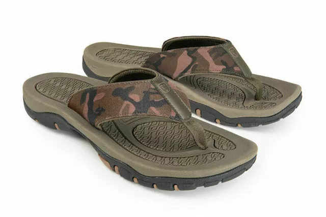 Fuchskarpfen Angeln Schuhe Sortiment - Khaki & Camouflage Flip Flops - alle Größen