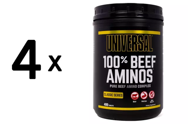 (1600 g, 85,34 EUR/1Kg) 4 x (Universal Nutrition 100% Beef Aminos - 400 tablete