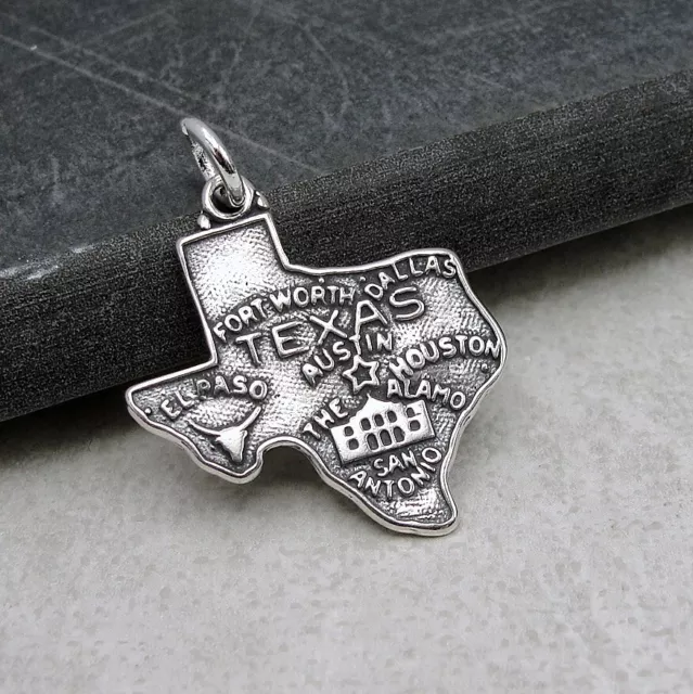 925 Sterling Silver Texas Charm - Texas State Shaped Charm - Texas Pendant