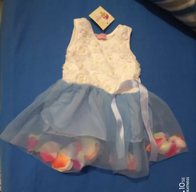 Bambina neonata vestito ELEGANTE ABOLAI NUOVO CON ETICHETTA