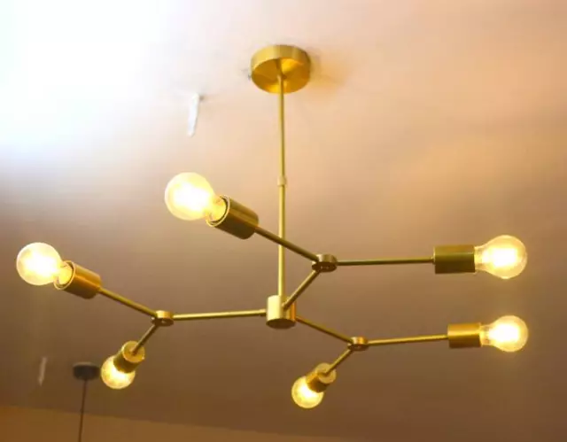 Modern Raw Brass Chandelier Sputnik Chandelier Ceiling Light Industrial Design