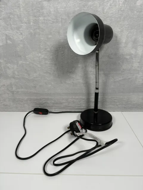 Vintage BHS Adjustable Gooseneck Desk Table Office Lamp Made in Italy Black