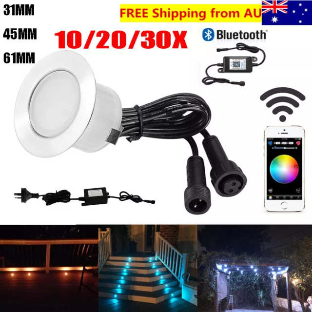 31/45/61mm 12V RGB+Warm White WIFI Bluetooth LED Deck Light Decking Plinth Light