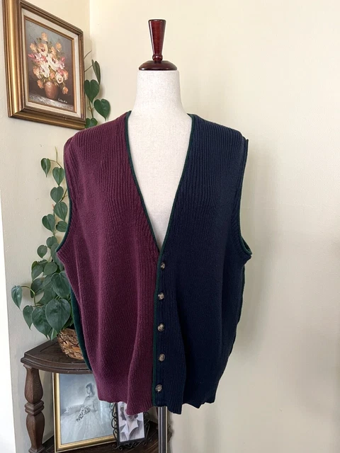 Sutter & Grant Vintage 90s Colorblock Sweater Vest sz XL