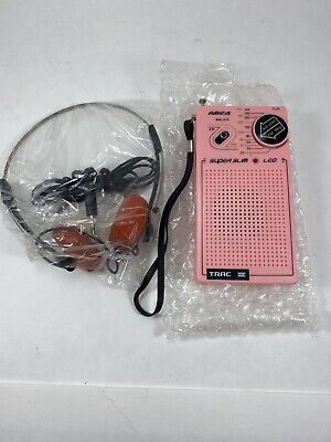 VINTAGE TRAC III PINK AM/FM Radio With Headphones. New Old Stock. Never ...