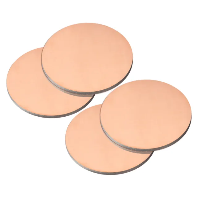 Pure Copper Sheet, 4pcs 1 3/4" x 0.08" 12 Gauge T2 Copper Metal Round Plate