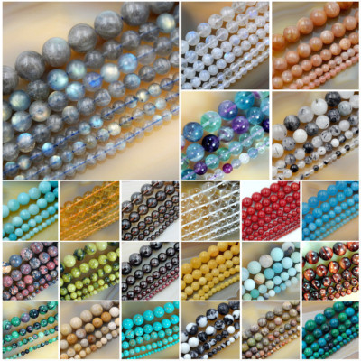 Naturale opaco satinato pietra preziosa rotonda Loose Beads 15" 4mm 6mm 8mm 10mm 12mm 
