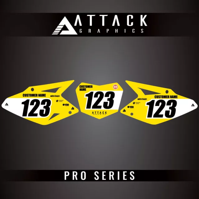 Attack Graphics Pro Series Number Plate Backgrounds For Suzuki RMZ450 2012
