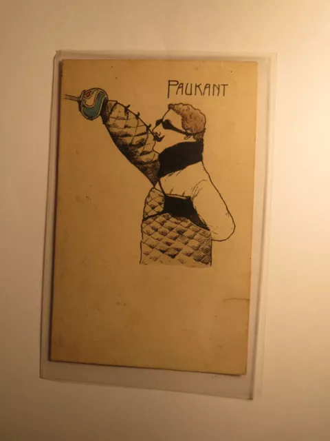 Paukant bei Mensur / Breslau 1906 TRV Rhenania Bingen Karte Studentika