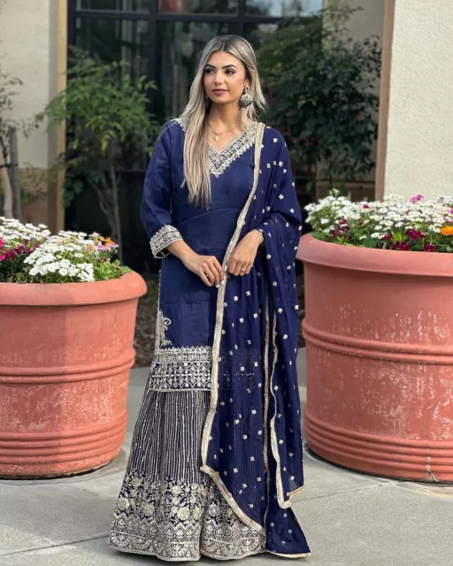 Top Sarara Indian Salwar Kameez Bollywood Pakistani Wear Women Wedding Bd-360