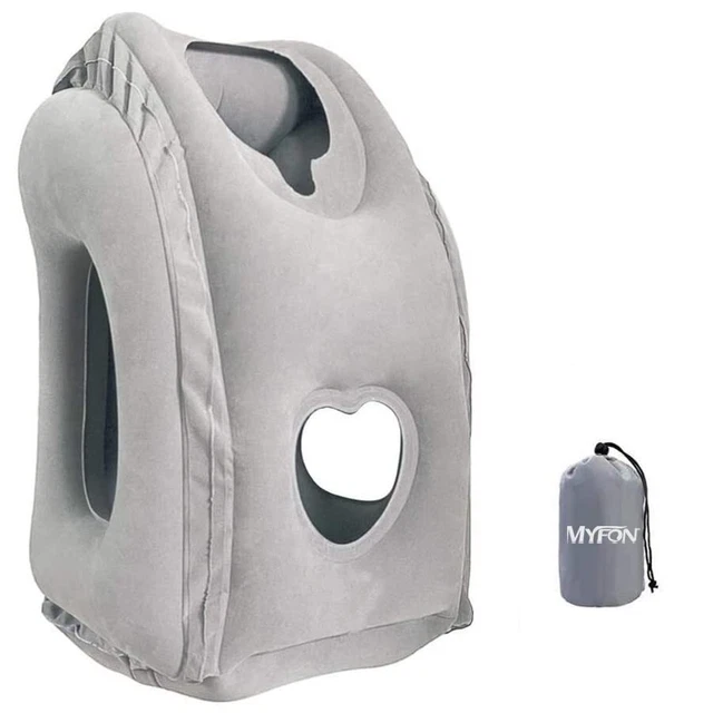 Inflatable Air Travel Pillow Support Kit Airplane Office Rest Neck Head Comfo...