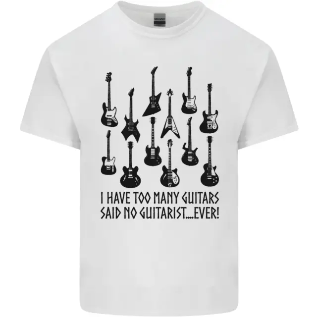 T-shirt top chitarrista divertente da uomo cotone I Have Too Many chitarrista divertente