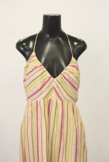 Old Navy Women's Fit & Flare Striped Halter Maxi Dress AH4 Multicolor Medium NWT 2