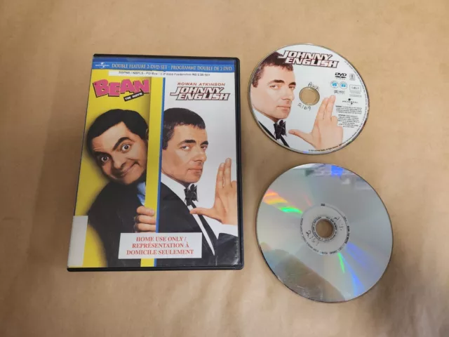 2-Disc Set Bean The Movie +Johnny English DVD Good Condition with Rowan Atkinson