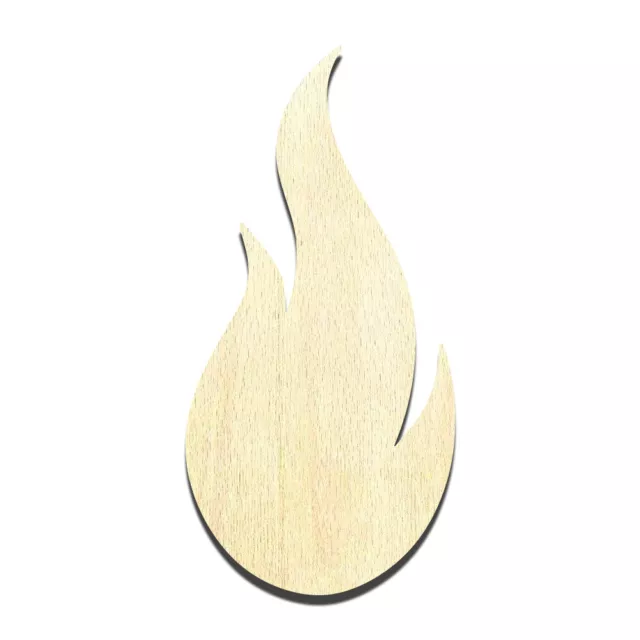 Fire Flame #1 Laser Cut Out Unfinished Wood Shape Craft Supply