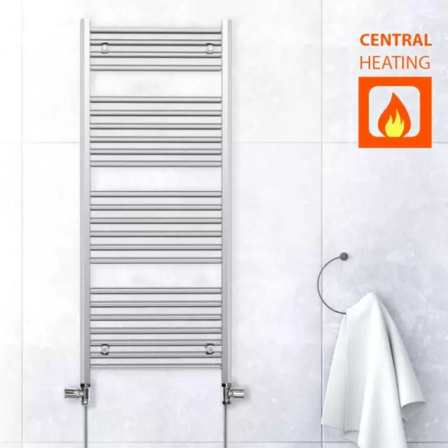 1200mm High Chrome Heated Towel Rail Radiator Bathroom Rad - Next Day Delivery