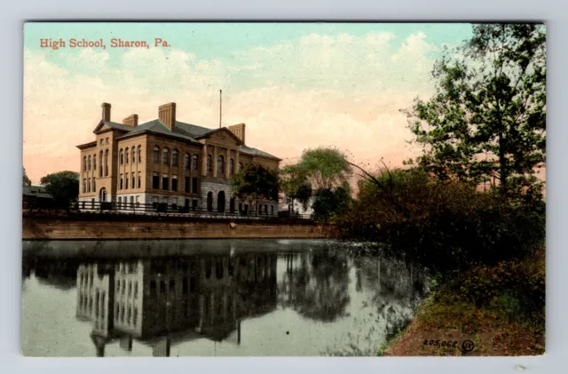 Sharon PA-Pennsylvania, High School, Antique, Vintage Postcard