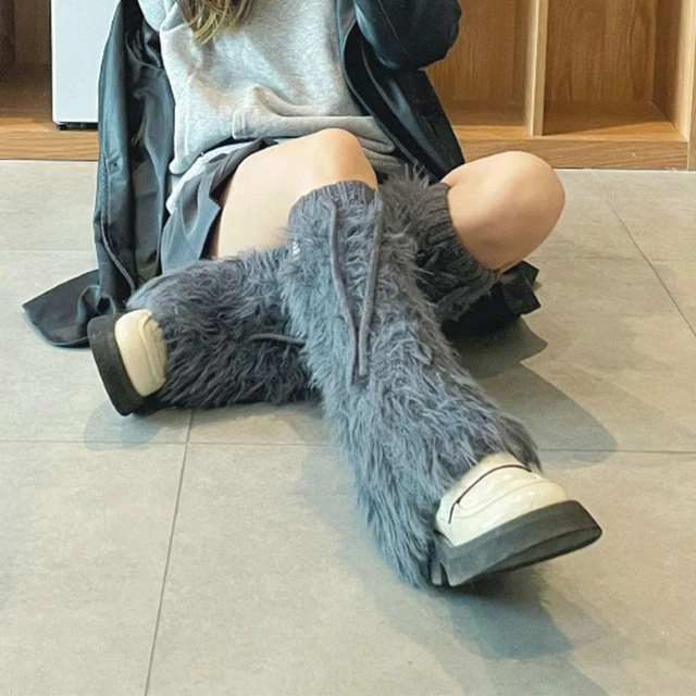 Winter Women Mid-calf Leg Warmers Calf Cover Drawstring Sock 2023 L2G7