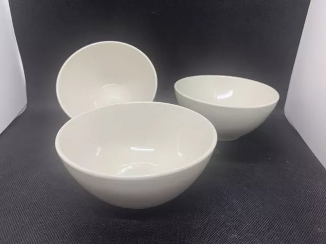 Ikea Bowls Set of 3 White Stoneware Cereal Soup Rice All-Purpose #20464