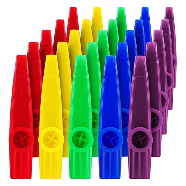 25 Pack Plastic Kazoos Musical Instruments with Flute Diaphragms for T5D2