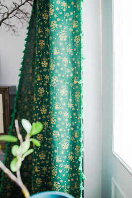 Cotton Linen Tassel Sheer Window Curtains For Living Room Drape Panels Treatment