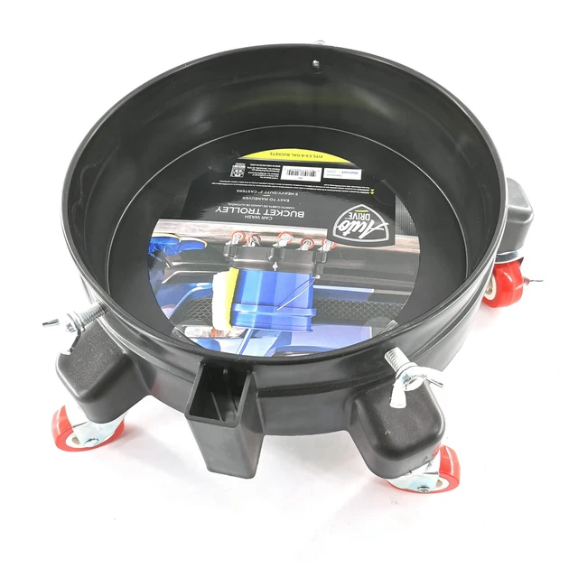 Heavy Duty 5-Gallon Auto Drive Durable Bucket Dolly Mop Wash Drum Cart Rolling