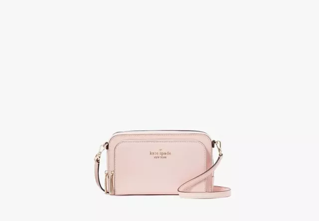 Kate Spade Staci Dual Zip Around Crossbody Saffino Leather KG036 Peony Blossom