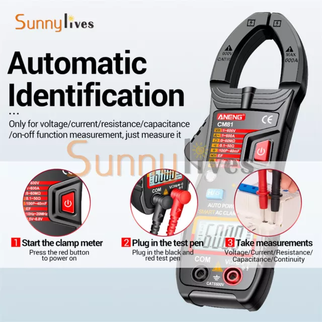 CM80 CM81 Digital Multifunctional Automatic Range Multimeter Clamp-on Ammeters 3