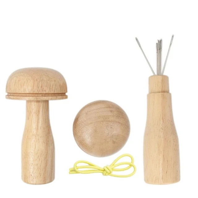 Soporte Accesarios de Costura Darning Hongo Herramienta de Parcheo Madera Darning Herramienta