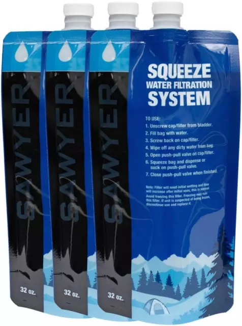 Squeezable Pouches for Squeeze Water Filtration System