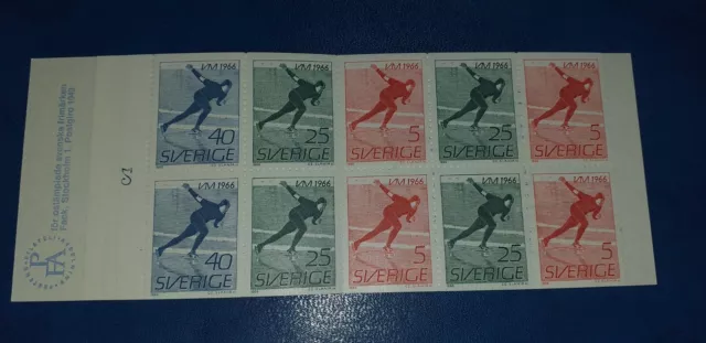 Sweden Sweden Postfr. Brand booklets FACIT H 176 A cylinder 2 ice speed skating