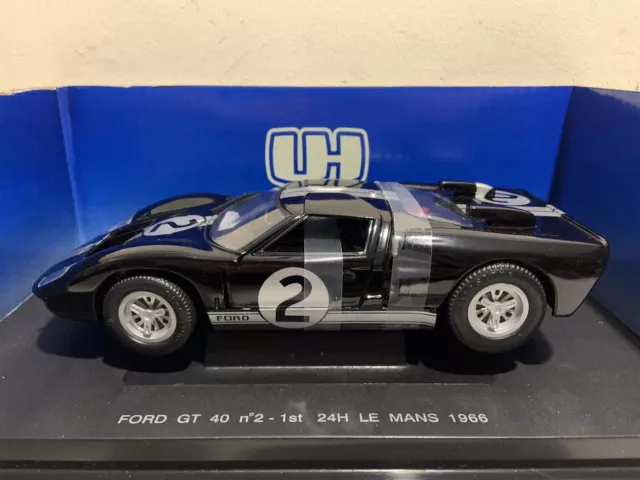 Boxed 1:18 Scale Diecast Model Car Universal Hobbies 1966 Le Mans Ford GT40 #2