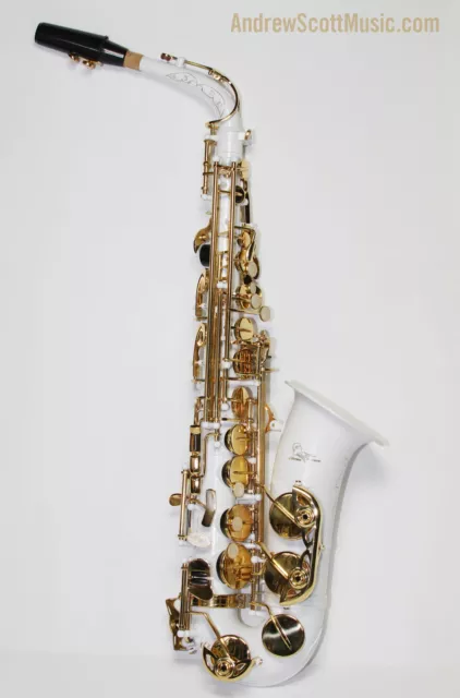 White & Gold Alto Saxophone - New in Case - Masterpiece 2