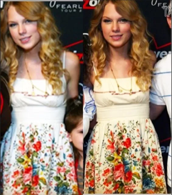 TOPSHOP Retro Cream Floral Print Frill Tie Prom Sundress ASO Taylor Swift UK12