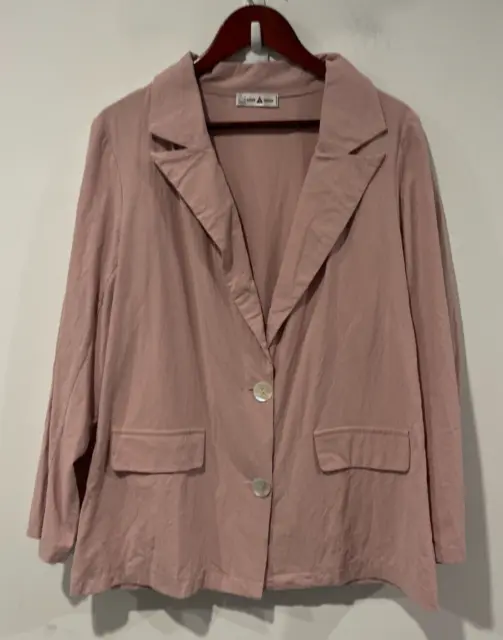Minx & Moss Suit Jacket Womens Size 14 Pink Lapel Long Sleeve Buttons Pockets