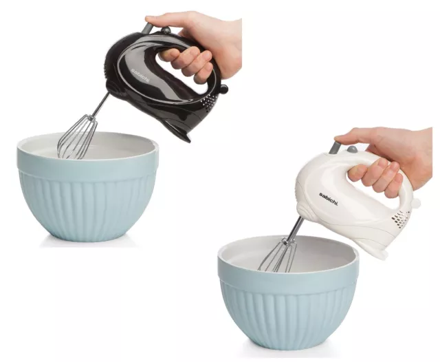 Hand Mixer Food Mixer Blender Beater Baking Whisk 5 Speeds Electric Black White