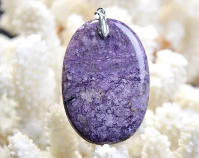 Charoite 129 carats - pendentif cabochon pierre naturelle - Russie / EX56